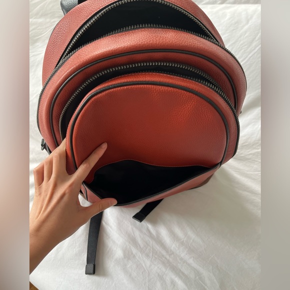 M Coach Thompson Pebbled Leather Backpack - Terracotta/Saddle - Picture 7 of 11